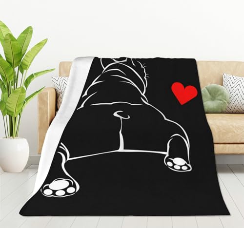 HGOD DESIGNS Bulldog Blanket Gifts for Girls Boys, Soft Warm Bulldog Throw Blanket and Fleece Flannel Blanket for Couch Bed Living Room Decor 50x60 Inch