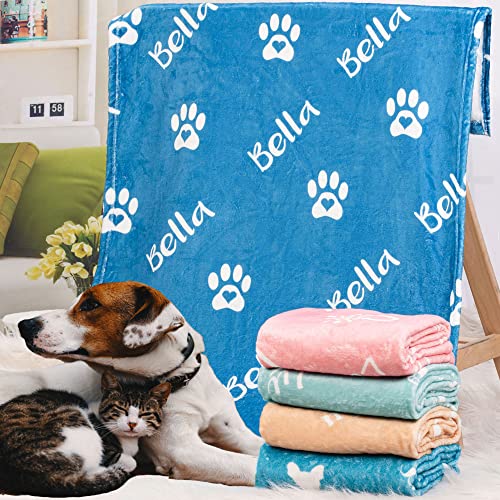 HiPeep Personalized Dog Blanket Custom Gifts for Puppy Cats with Pet Name & Unique Designs Ultra Soft Flannel Fabric for Indoor/Outdoor Use