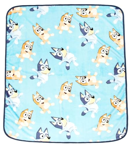 Jay Franco Bluey and Bingo 40 x 50 Inch Plush Travel Throw - Kids Super Soft Bedding