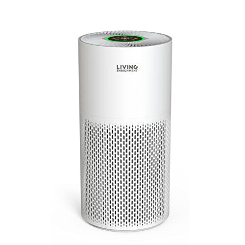 Living Enrichment Air Purifiers for Bedroom Home, Air Cleaner for Pets Hair Dander Allergies Odors, H13 True HEPA Filter,Ozone Free, 29db Super Quiet Air Purifiers for Large Bedroom