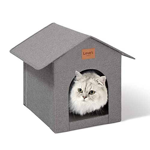 Love's cabin Outdoor Cat House Weatherproof, Insulated Feral Cat House Outdoor for Winter, Waterproof Outside House for /Indoor Cats, Shelter with Removable Soft Cushion