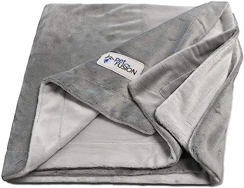 PetFusion Premium Dog Blanket, Cat Blanket | Ultra Soft Pet Blanket Available in Plush or Quilted, 2 Colors (Grey, Brown) | Perfect Blanket for Small Dogs & Large Dogs. 12 Month Warranty