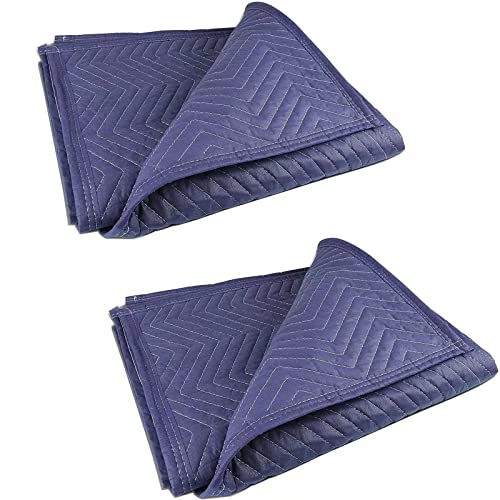 PONGHEI 2 Moving Blankets 40"x 72" Heavy Duty Packing Blankets for Moving Shipping Thick Furniture Wrapping for Moving Supplies Professional Quilted Shipping Blankets