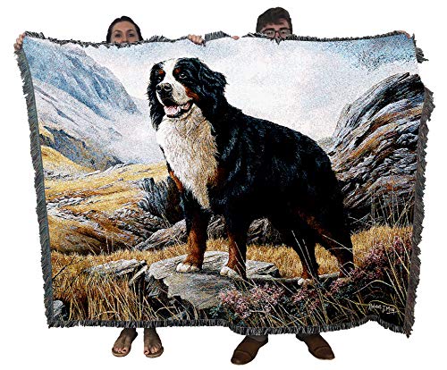 Pure Country Weavers Bernese Mountain Dog Blanket by Robert May - Gift for Dog Lovers - Tapestry Throw Woven from Cotton - Made in The USA (72x54)