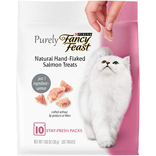 Purina Fancy Feast Natural Cat Treats, Purely Natural Hand-Flaked Salmon - (5) 10 ct. Pouches