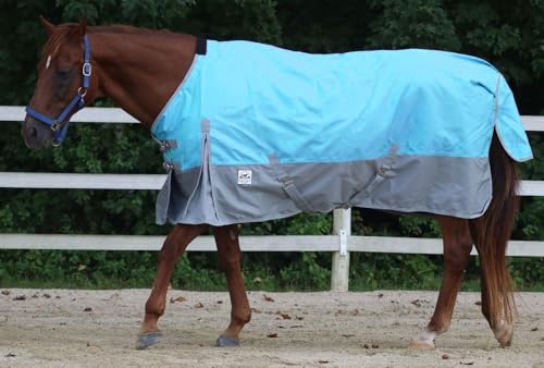 Rugged Ride 1200 Denier Heavyweight Waterproof Turnout Blanket - with Grey Skirt - 300 Gram Fill