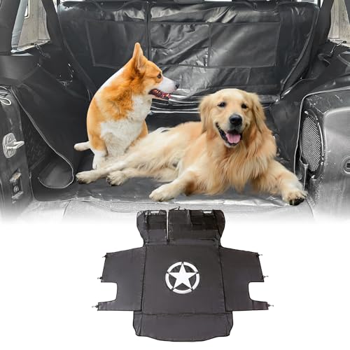 SUNPIE Dog Cargo Liner for Jeep Wrangler, Water Resistant Pet Cargo Cover for Dogs Compatible with Jeep Wrangler JK/JL Unlimited-4 Doors 2007-2024, Easy to Clear Dog Hair, Not for 2 Doors