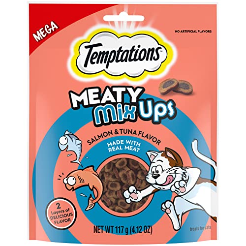 Temptations Meaty MixUps Savory Cat Treats, Salmon & Tuna Flavor, 4.12 oz. Pouch