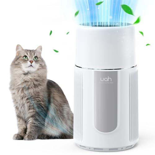uahpet Air Purifiers for Pets, Pets Air Purifier for Home Large Room Bedroom up to 1900ft², Dogs Cats Air Purifiers with HEPA Filter, Air Quality Indicator for Pets Hair, Odor, Dust