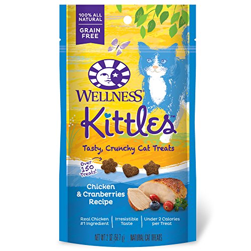Wellness Natural Pet Food Wellness Kittles Crunchy Natural Grain Free Cat Treats, Chicken & Cranberry, 2-Ounce Bag
