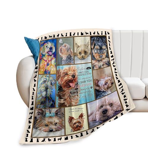 Yorkshire Blanket for Girls Boys Yorkshire Dog Gifts Dog Throw Blanket for Couch Sofa Bed Soft Warm Flannel Fleece for Kids Adults 40"x50"